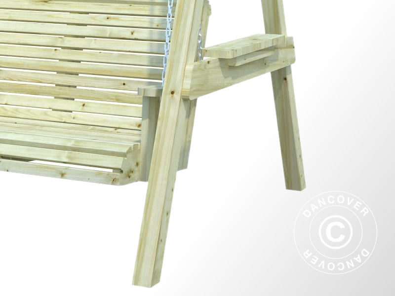 Hammock i tre, 1,93x1,61x1,98m, Naturlig