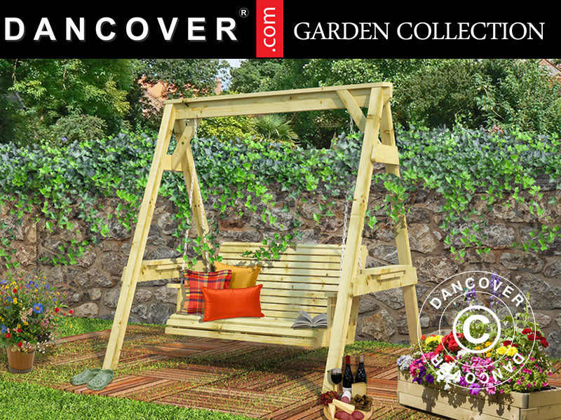 Hammock i tre, 1,93x1,61x1,98m, Naturlig