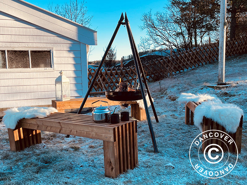 Benk av tre, 1,6x0,42x0,45m, Brun