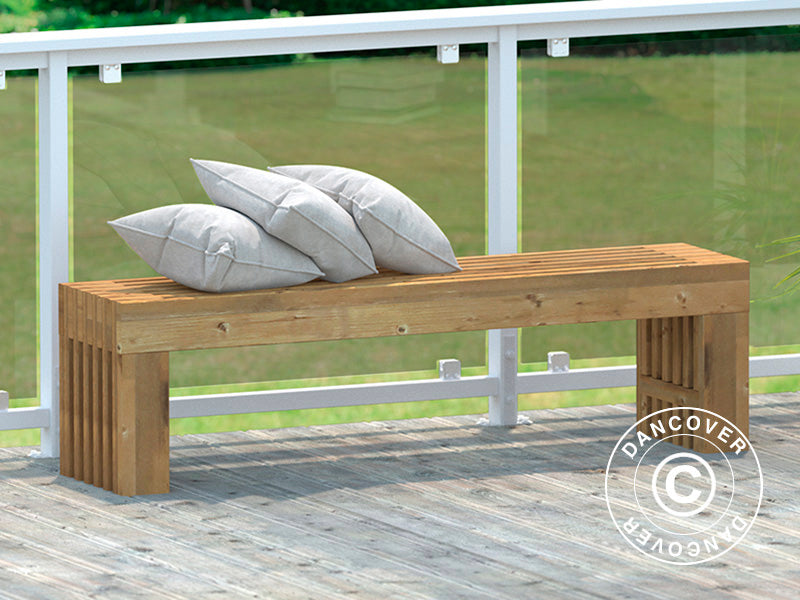 Benk av tre, 0,364x1,6x0,45m, Naturlig