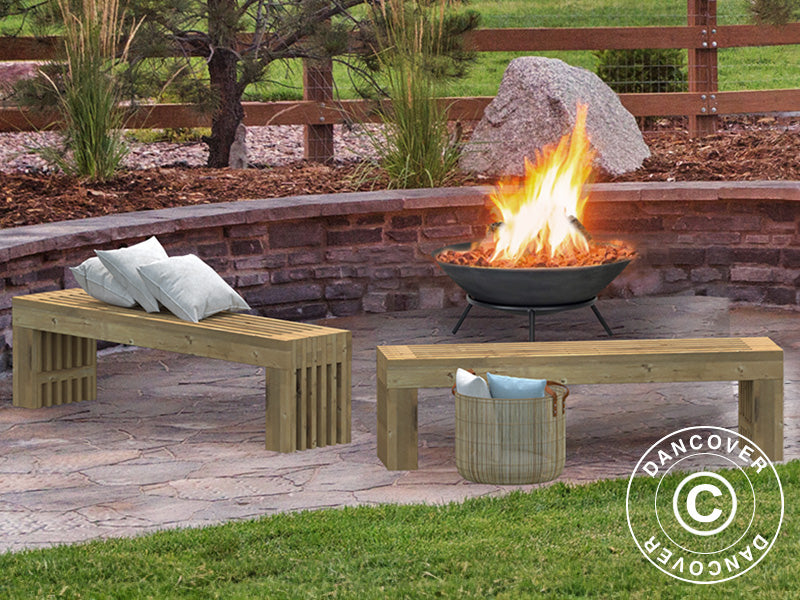 Benk av tre, 0,364x1,6x0,45m, Naturlig