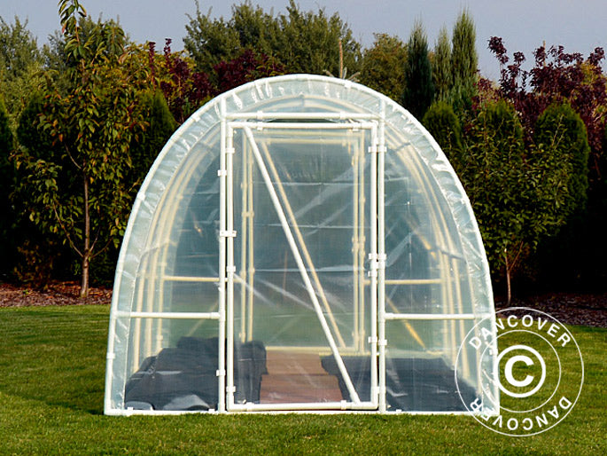Polytunnel Drivhus 130, 2,2x4x1,9m, 8,8m², Transparent