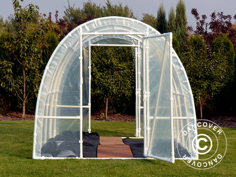 Polytunnel Drivhus 130, 2,2x4x1,9m, 8,8m², Transparent