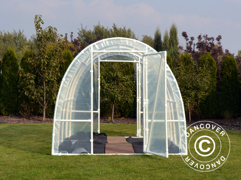 Polytunnel Drivhus 130, 2,2x3x1,9m, 6,6m², Transparent