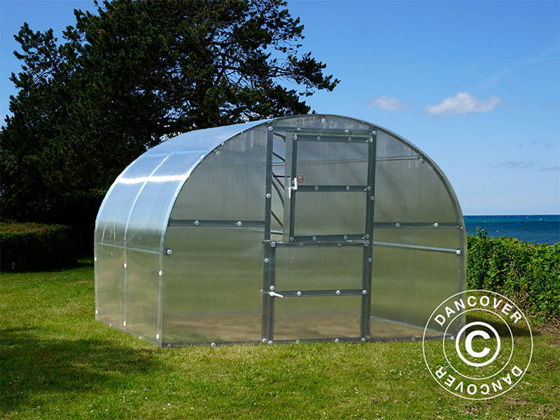 Drivhus i polykarbonat TITAN Arch 280, 6m², 3x2m, sølv