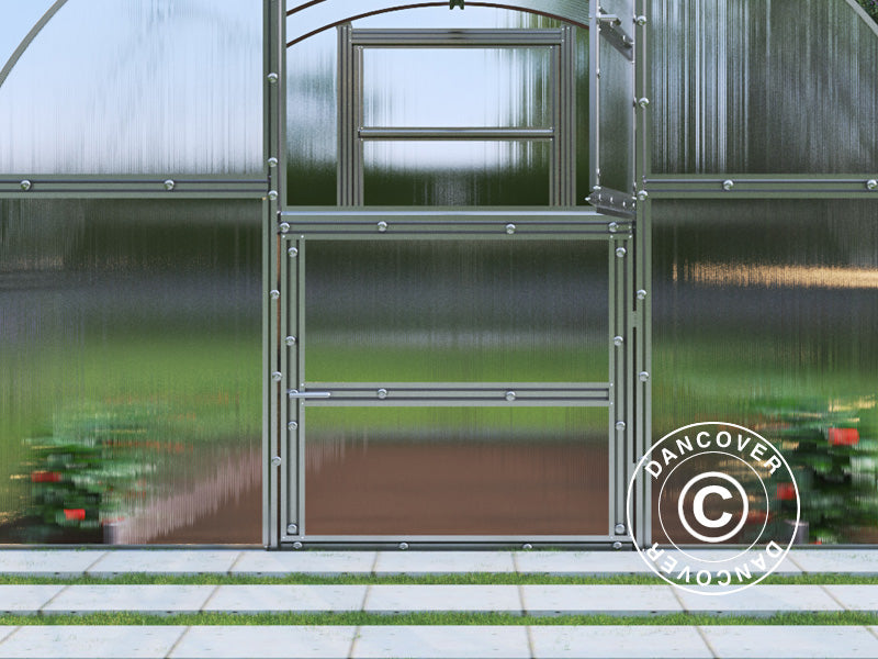 Drivhus i polykarbonat TITAN Arch 280, 12m², 3x4m, sølv