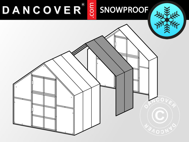 Forlengelse til drivhus polykarbonat, TITAN Classic 480, 4,7m², 2,35x2m, sølv