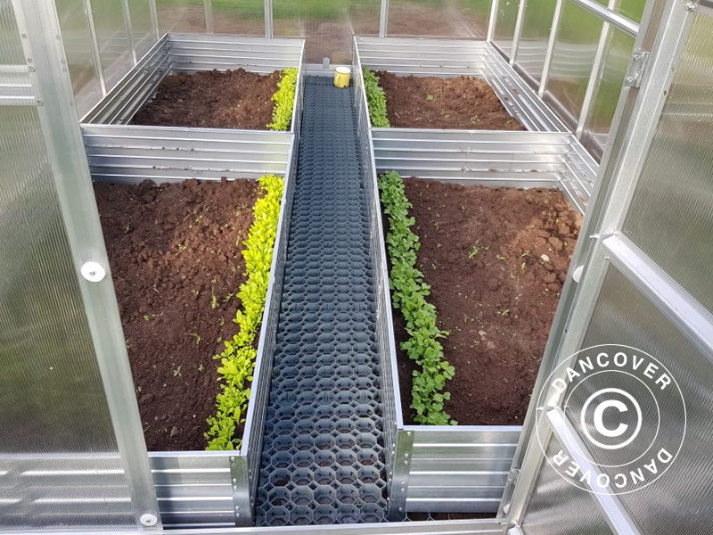 Høybed, 0,75x1,5x0,3m, sølvfarget