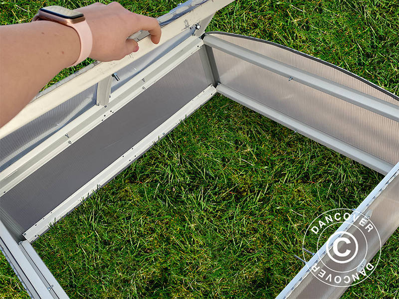 Minidrivhus kaldbenk 0,93m2, 0,93x1x0,38m, sølvfarget