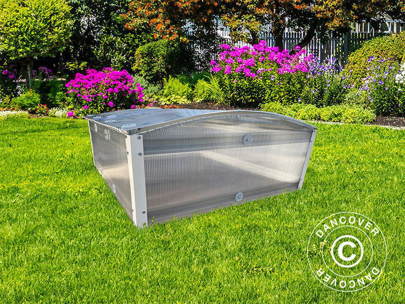 Minidrivhus kaldbenk 0,93m2, 0,93x1x0,38m, sølvfarget