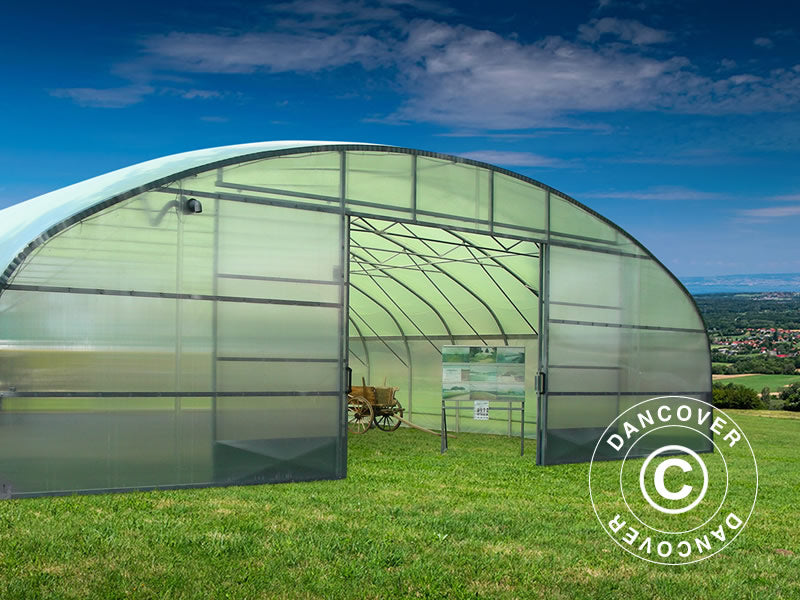 Kommersiell drivhustunnel, 12x16x4,71m, transparent