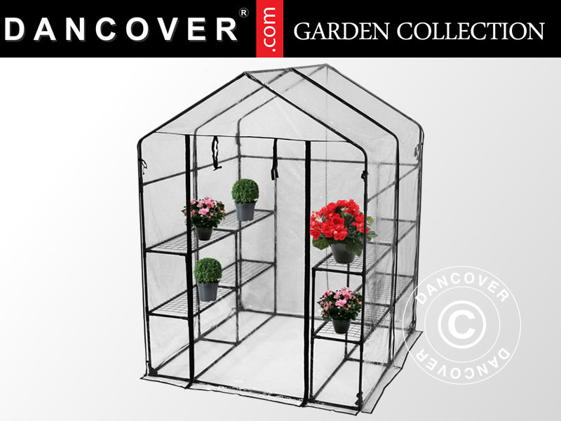 Polytunnel drivhus XL, 1,43x1,43x1,95m, Transparent