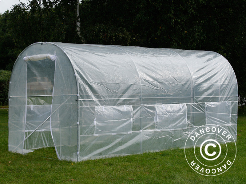 Polytunnel Drivhus 2x4,5x2m, 9m², Transparent