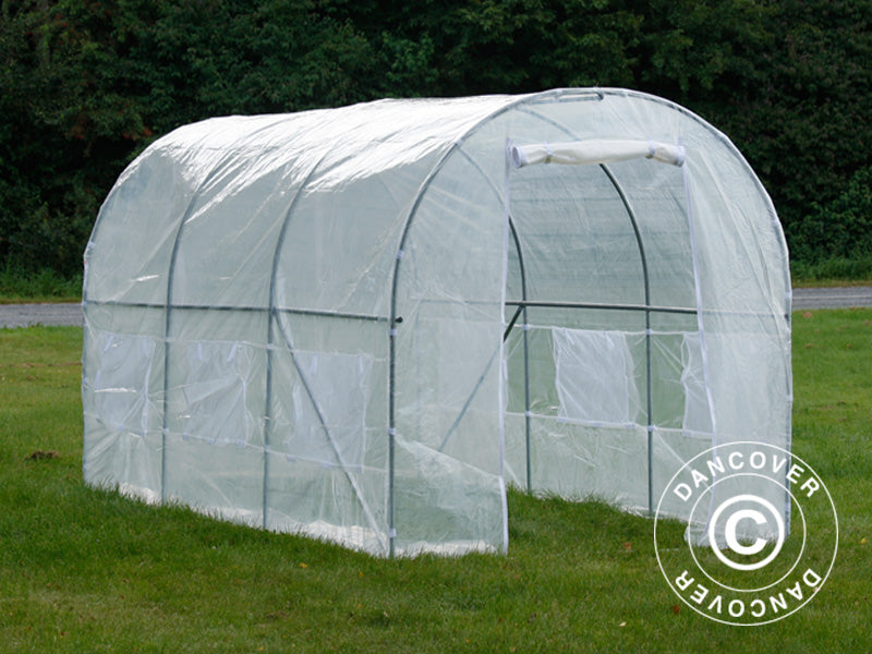 Polytunnel Drivhus 2x4,5x2m, 9m², Transparent