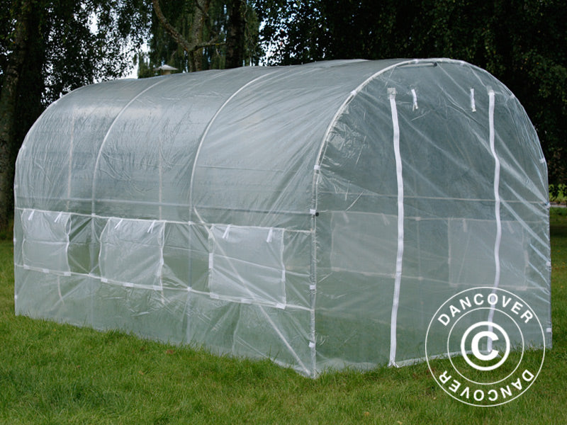 Polytunnel Drivhus 2x4,5x2m, 9m², Transparent