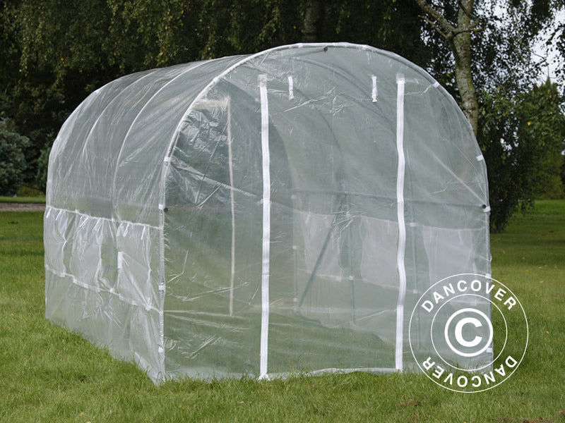 Polytunnel Drivhus 2x4,5x2m, 9m², Transparent