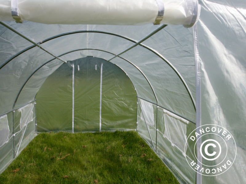 Polytunnel Drivhus 3x4,5x2m, 13,5m², Transparent