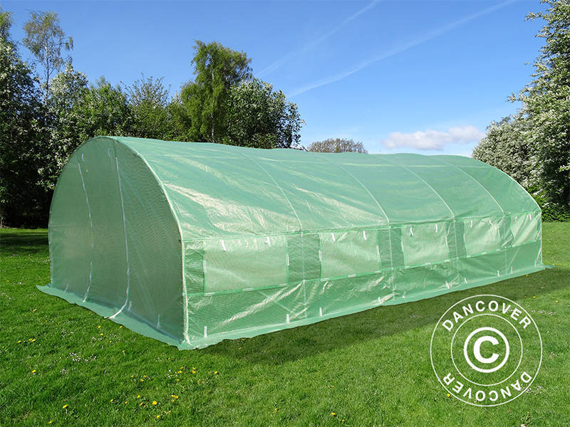 Polytunnel Drivhus 4x6,6x2m, 26,4m², Grønn