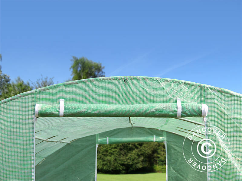 Polytunnel Drivhus 4x6,6x2m, 26,4m², Grønn
