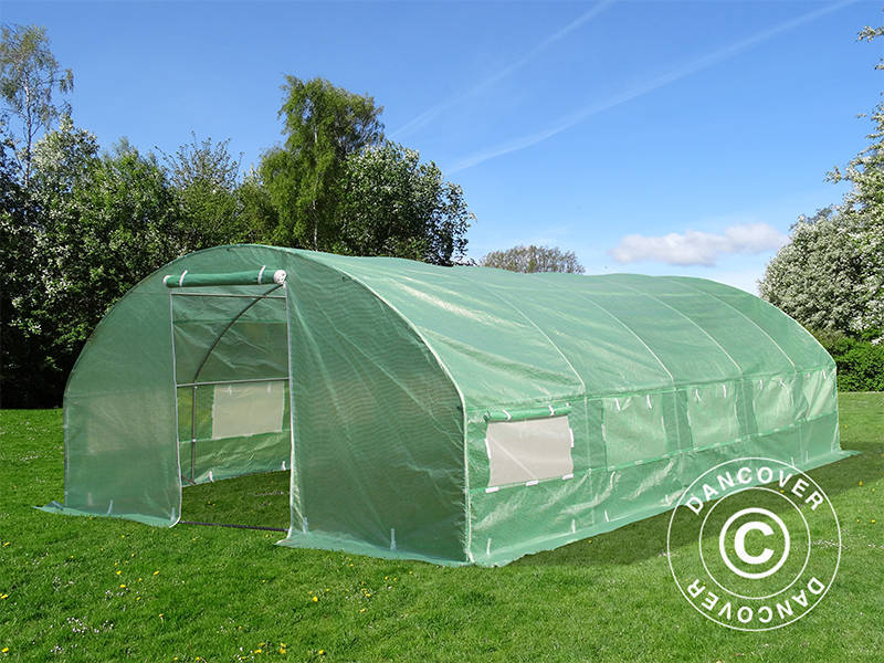 Polytunnel Drivhus 4x6,6x2m, 26,4m², Grønn