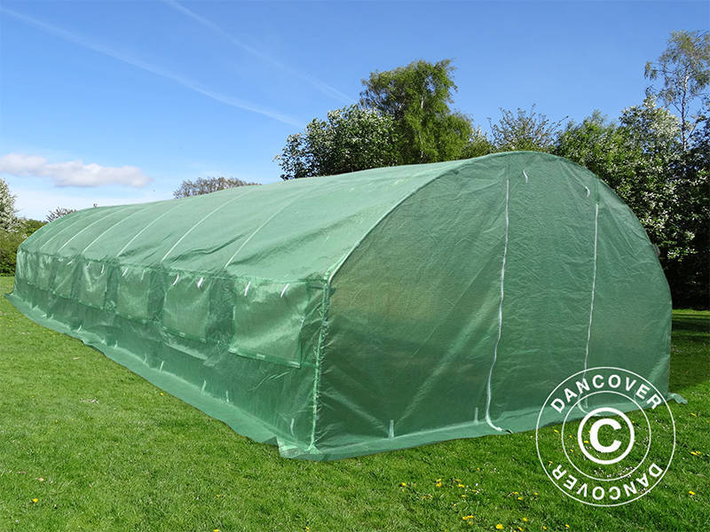 Polytunnel Drivhus 4x10,6x2m, 42,4m², Grønn