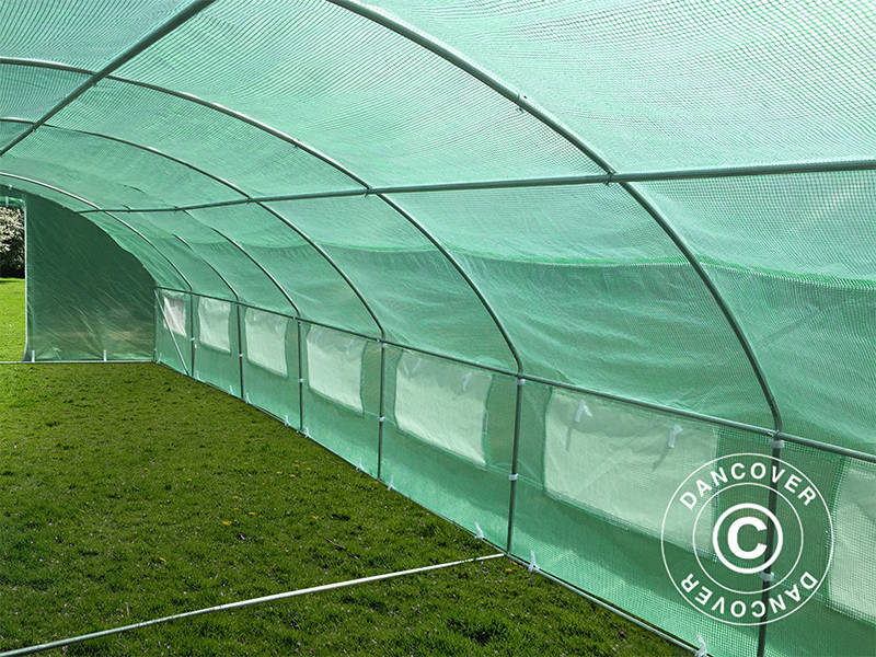 Polytunnel Drivhus 4x10,6x2m, 42,4m², Grønn