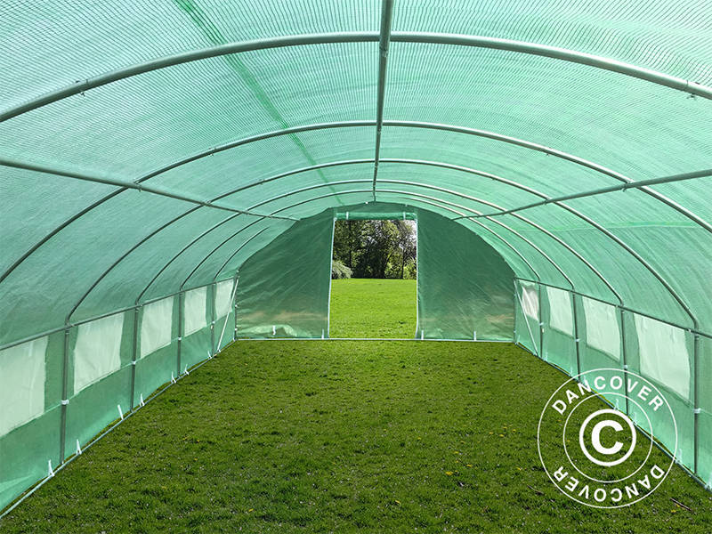 Polytunnel Drivhus 4x10,6x2m, 42,4m², Grønn