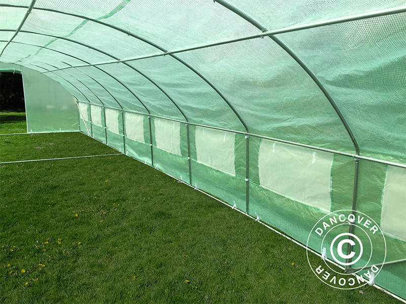 Polytunnel Drivhus 4x10,6x2m, 42,4m², Grønn
