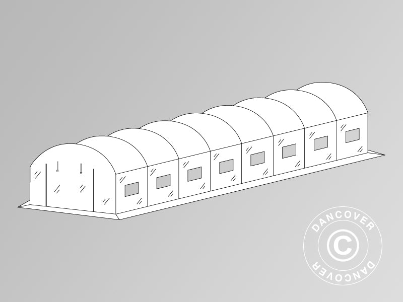 Duk til Polytunnel drivhus, 4x10,6x2m, 180 Micron-foile, transparent