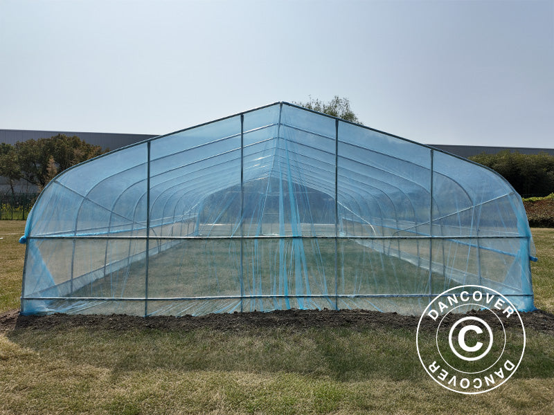 Polytunnel Drivhus, 6x10x2,5m, 100-mikron PO-film, Transparent