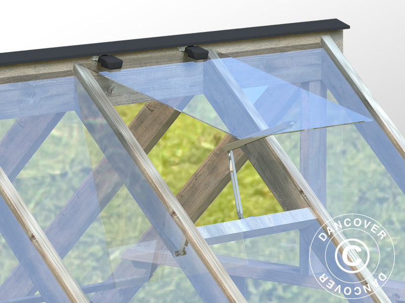 Drivhus/hagepavlijong av tre, 3x4,83x2,88m, 13,8m², Grå