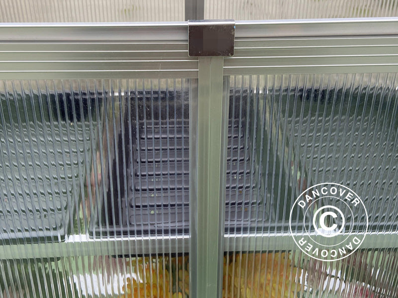 Minidrivhus, Polykarbonat, 0,5m², 0,39x1,3x1,4m, Aluminium