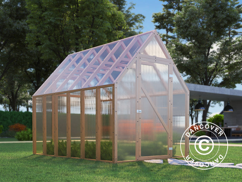 Drivhus i tre Aigle, 2,1x3,1x2,59m, 6,5m², Naturlig