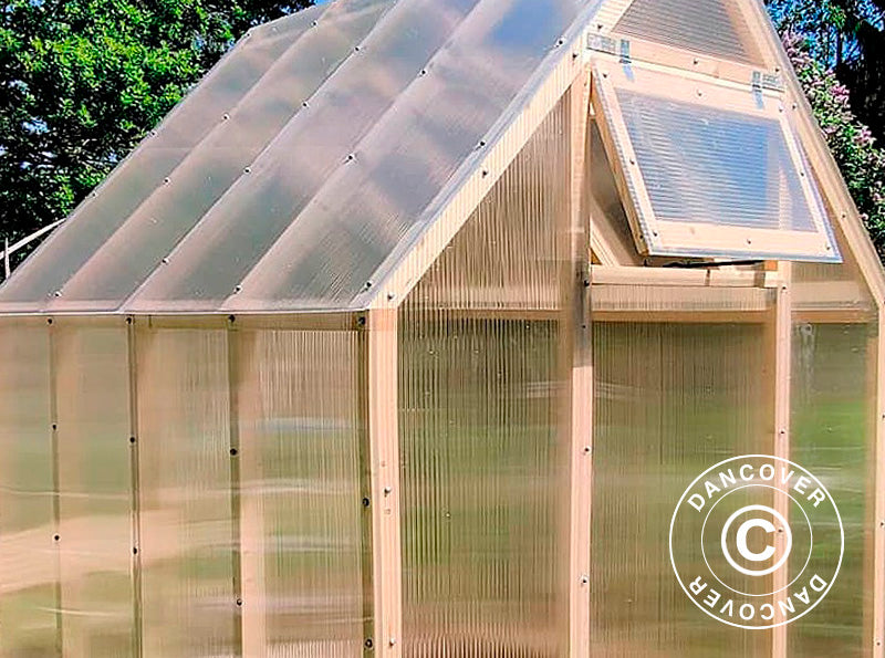 Drivhus i tre Aigle, 2,1x3,1x2,59m, 6,5m², Naturlig