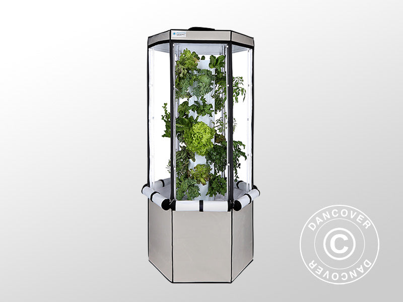 Hydroponisk veksttårn, Aerospring, 185x85cm, Grå