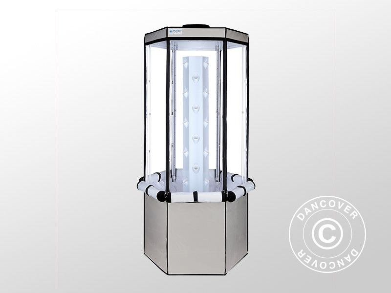 Hydroponisk veksttårn, Aerospring, 185x85cm, Grå
