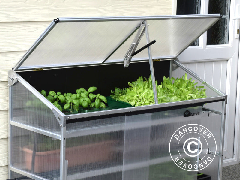 Smart drivhus polykarbonat Sprout S14 4-Season, Harvst, 1,25x0,5x0,9m, Svart