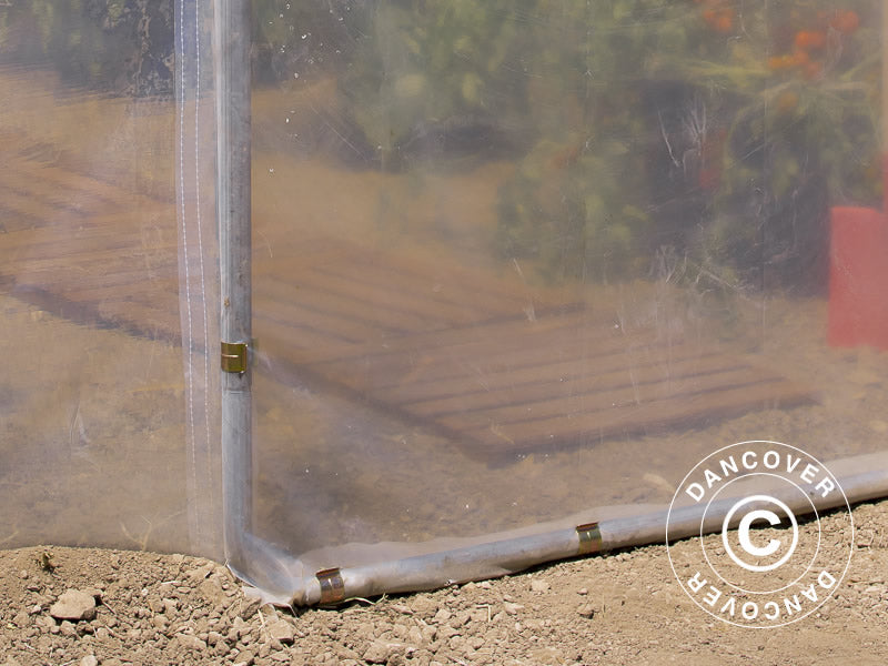 Hengslet dør m/ramme til polytunnel drivhus, 1,5x2m, transparent, 1 stk.