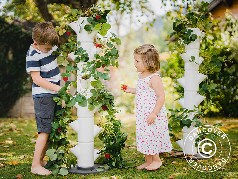 Plantetårn, SISSI STRAWBERRY, vertikal potte, Hvit