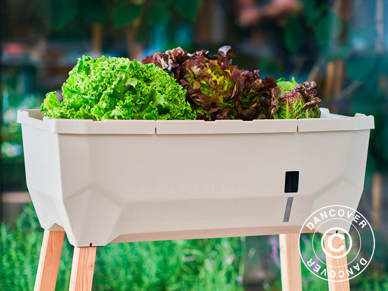 Høybed, SAMMY SALAD, m/duk og vanntank, Lysegrå