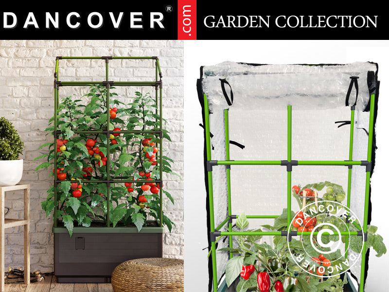 Plantekasse CityJungle inkl. vintertrekk, selvvanningsboks, 62x33x128cm, Antrasitt