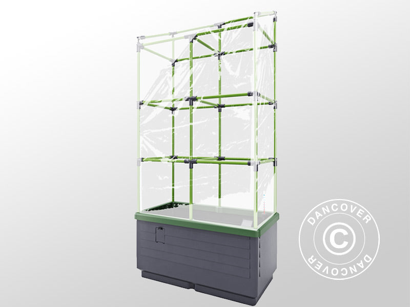 Plantekasse CityJungle m/2 trekk, selvvanningsboks, 62x33x128cm, Antrasitt