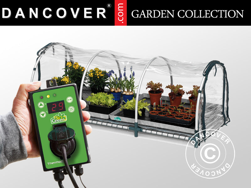 Minidrivhus plantekuvøse JUMBO XXL m/varmematte, 60x130x50cm, Transparent