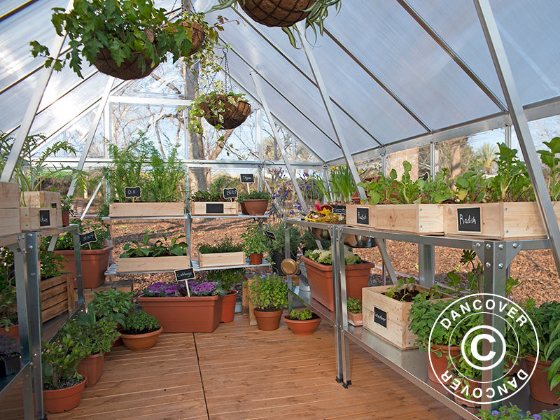 Drivhus polykarbonat Balance 11,8m², Palram/Canopia, 2,44x4,87x2,29m, Sølv