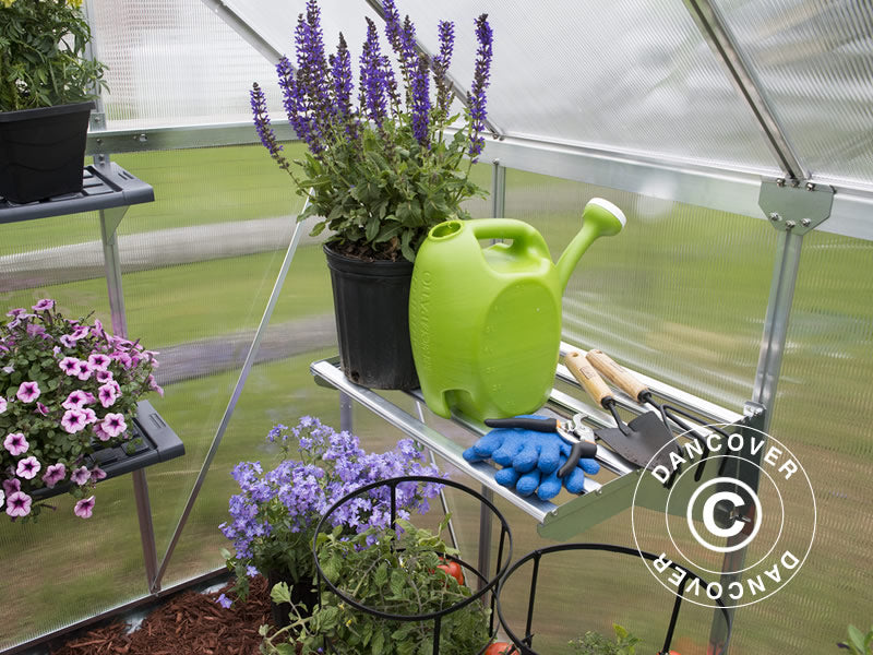 Hylle til drivhus, robust, Palram/Canopia, 58x42x20cm, Sølv