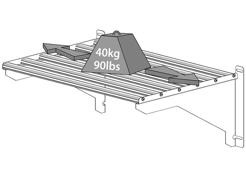 Hylle til drivhus, robust, Palram/Canopia, 58x42x20cm, Sølv