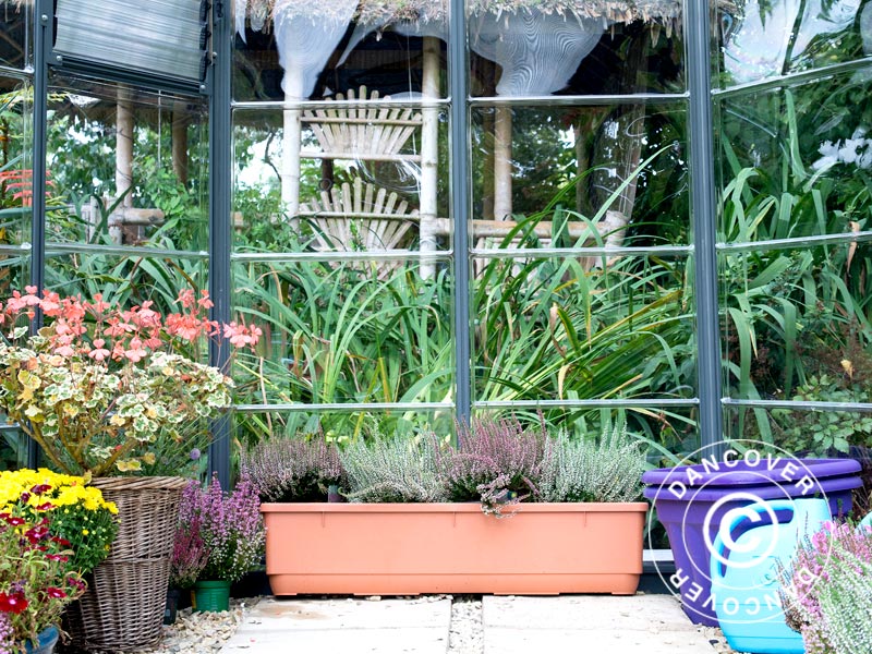 Oransjeri polykarbonat OASIS, Hexagonal 3,91m², Palram/Canopia, 2,13x2,47x2,67m, Antrasitt