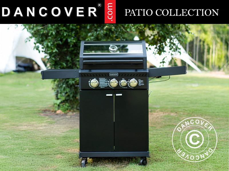 Gas BBQ Grill 53x123x112cm Black (SE)