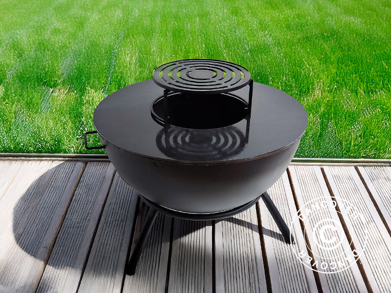 Bålpanne Halvkule, Ø60x40/65cm, Svart