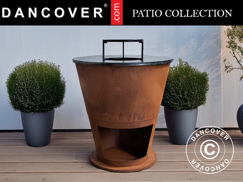 Bålpanne, Ø74,5x80cm, Rustfarget